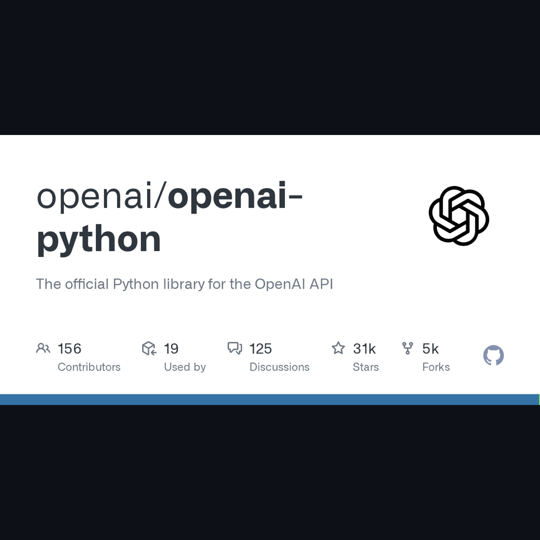 OpenAI Python SDK GitHub repo 官方 SDK